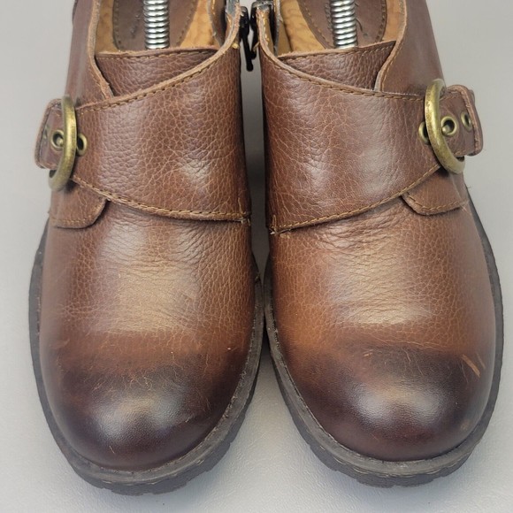 BOC Born Concepts Women's Sz 6.5 US/37‎ EU Brown Leather Zip Heeled Shoes C03752 - Picture 6 of 16